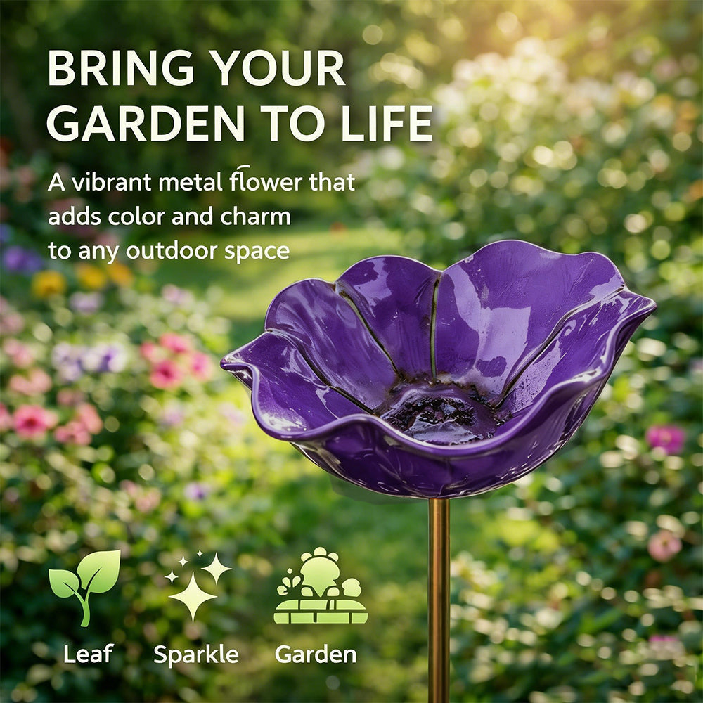 🔥Last Day 55% OFF 🔥 Colorful Metal Flower Stake for Birds, Bees & Butterflies